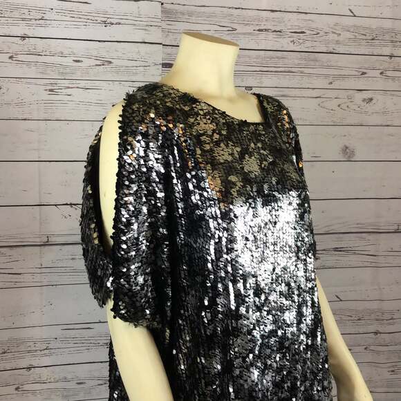 R&M Richard’s Black and silver sequin midi short sleeved dress size 22 w - Picture 6 of 12
